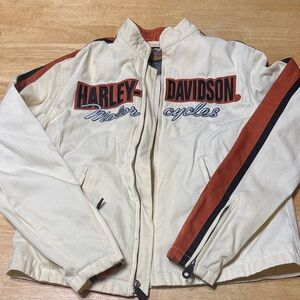 Harley-Davidson Cream and Orange Jacket